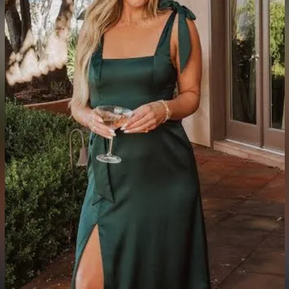 NWT SHOW ME YOUR MUMU CLAIRE MIDI Elegant Dark Green Sleeveless Dress